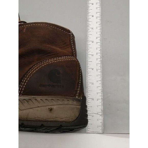 Carhartt‎ Boots Mens Brown 11.5 Wide Leather Work Boot Lightweight Ankle CMX4023 main image 9